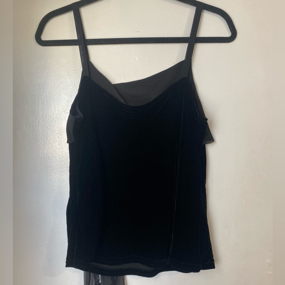 90s Slinky Black Spaghetti Strap Top - Picture 4 of 7